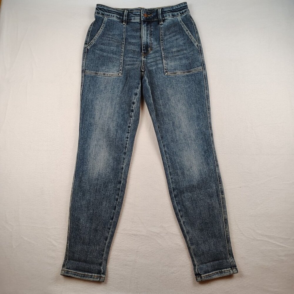 Judy Blue Jogger Denim Jeans Womens 5/27 High Waist Pocket Stretchy